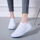 Rimocy Plus Size 46 Breathable Mesh Platform Sneakers Women Slip on Soft Ladies Casual Running Shoes Woman Knit Sock Shoes Flats