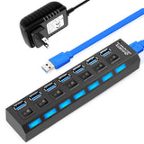 USB 3.0 HUB 2.0 HUB Multi USB Splitter 4/7 Port Expander Multiple USB 3 Hab Use Power Adapter USB3.0 Hub with Switch For PC