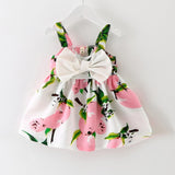 New Baby Dresses Pattern Print Lemon Cartoon Birthday Dress Female Baby Summer Clothes Kids Girl Clothes