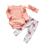 3Pcs Newborn Baby Girls Clothes Set Letter You Make Me Smile Long Sleeve Tops Casual Pants and Headband Infant Clothing Outfits