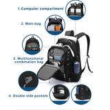 Waterproof 17 Inch Laptop Compartment and USB Charging Travel Backpack