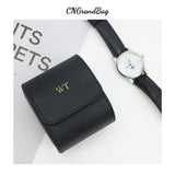 Customized PU Leather Travel Watch Roll New Watch Organizer With Slid in out Pillow Men 1 Watch Display Storage Box