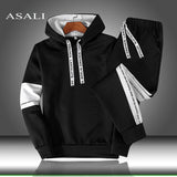 Sets Tracksuit Men Autumn Winter Hooded Sweatshirt Drawstring Outfit Sportswear
