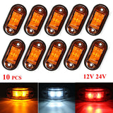 10PCS Warning Lights LEDs Diode Light Trailer Truck Yellow Orange White Red LED Side Marker Lamp 12V 24V