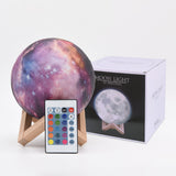 Moon Lamp 3D Moon Night Light Lamp with Stand star Galaxy lamp 3D Lunar Night Light Remote Control 16 Colors for Kids
