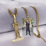 AurolaCo Custom Photo Necklace Name Pendent For Women Custom Personal Photo Picture Portrait Nameplate Pendent For Gifts