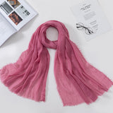 Muslim Women Crinkle Hijab Scarf Soft Solid Cotton Head ScarvesTurban Shawls and Wraps hijab femme musulman kopftuch