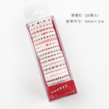 20pcs/pack Multi-color Washi Tape Scrapbooking Decorative Adhesive Tapes Paper Japanese Stationery Sticker