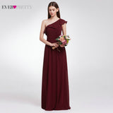 Ever-Pretty Elegant Long A-Line Off Shoulder Floral Print Chiffon