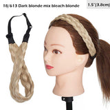 S-noilite Bohemian Plaited Headband Synthetic Braids Hair With Adjustable Belt Hairpiece Hair For Woman Hair Style Accessories