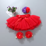 Baby girl tutu skirt 2pcs tulle lace bloomers Newborn infant outfits  Mauv headband flower set Baby mesh bloomer