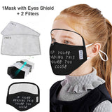 Child Dustproof Outdoor Face Protective Face Mask with Eyes Shield + 2 Filters Face Mascarillas Cosplay Costume Accessories