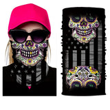 3D Skull Skeleton Balaclava Seamless Motorcycle Neck Face Shield Mask Scarf Bicycle Hunting Outdoor Anti-UV Bandana Headband
