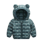 Cute 1- 5y baby girls jacket kids boys Light down coats with ear hoodie spring girl clothes infant children's clothing  for boys