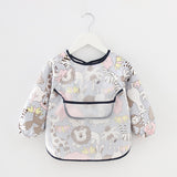 Baby Bandana Bibs Cute Cartoon Bibs Waterproof Infant Eating Children Drawing Long Sleeve Apron Baby Self Feeding Bib