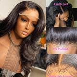 Luvin Remy Body Wave 4x4 Closure Wigs 26 28 30 Inch Lace Front Wig Pre Plucked With Baby Hair Brazilian Human Hair Frontal