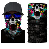 3D Skull Skeleton Balaclava Seamless Motorcycle Neck Face Shield Mask Scarf Bicycle Hunting Outdoor Anti-UV Bandana Headband