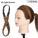 S-noilite Bohemian Plaited Headband Synthetic Braids Hair With Adjustable Belt Hairpiece Hair For Woman Hair Style Accessories