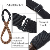 S-noilite Bohemian Plaited Headband Synthetic Braids Hair With Adjustable Belt Hairpiece Hair For Woman Hair Style Accessories