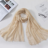 Muslim Women Crinkle Hijab Scarf Soft Solid Cotton Head ScarvesTurban Shawls and Wraps hijab femme musulman kopftuch