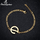 A-Z Letter Jewelry Personalize Initial Bracelets Bangles for Women Stainless Steel Alphabet Charm Bracelet Name Bijoux Pulseiras