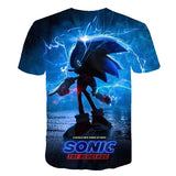 Summer Boys Cartoon Sonic hedgehog t shirt Blue 3D Printed Girls Streetwear Children Kids Clothes Baby Funny Tshirt O-Neck