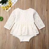 0-24 Months  Newborn Baby Girl Flower Clothes Long Sleeve Lace Romper Dress One-Pieces Outfit - shopwishi 