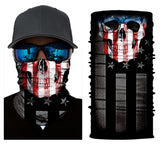 3D Skull Skeleton Balaclava Seamless Motorcycle Neck Face Shield Mask Scarf Bicycle Hunting Outdoor Anti-UV Bandana Headband