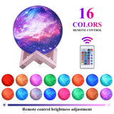 Moon Lamp 3D Moon Night Light Lamp with Stand star Galaxy lamp 3D Lunar Night Light Remote Control 16 Colors for Kids