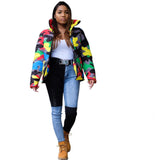 Camo Print Winter Jacket Women Festival Warm Parka Down Bubble Coat Top Warm Thick Parka Couple Wear Crop Puffer Jacket 4XL
