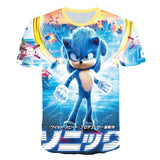 Summer Boys Cartoon Sonic hedgehog t shirt Blue 3D Printed Girls Streetwear Children Kids Clothes Baby Funny Tshirt O-Neck