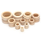 5/10/20/50pcs Natural Wood Teething Beads Wooden Ring Children Kids DIY Wooden Jewelry Making Crafts 10 Size