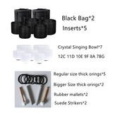 KVKA 7-12 Inch Note CDEFGAB Set of 7PCS Chakra Frosted Quartz Crystal Singing Bowl With Free Case