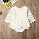 0-24 Months  Newborn Baby Girl Flower Clothes Long Sleeve Lace Romper Dress One-Pieces Outfit - shopwishi 