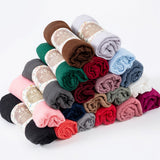 Muslim Women Crinkle Hijab Scarf Soft Solid Cotton Head ScarvesTurban Shawls and Wraps hijab femme musulman kopftuch
