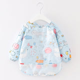 Baby Bandana Bibs Cute Cartoon Bibs Waterproof Infant Eating Children Drawing Long Sleeve Apron Baby Self Feeding Bib