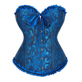 Gothic Corset Corselette Women's Corsets Steampunk Plus Size Overbust Corsage White Bodice Tops Sexy Lace Up Bustier S-6XL