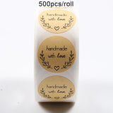 500pcs/roll  Thank You Stickers Handmade Sticker Circle Stationery thank you for your order  Seal Labels thank you sticker