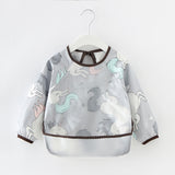 Baby Bandana Bibs Cute Cartoon Bibs Waterproof Infant Eating Children Drawing Long Sleeve Apron Baby Self Feeding Bib