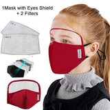 Child Dustproof Outdoor Face Protective Face Mask with Eyes Shield + 2 Filters Face Mascarillas Cosplay Costume Accessories
