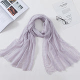 Muslim Women Crinkle Hijab Scarf Soft Solid Cotton Head ScarvesTurban Shawls and Wraps hijab femme musulman kopftuch