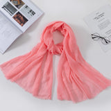 Muslim Women Crinkle Hijab Scarf Soft Solid Cotton Head ScarvesTurban Shawls and Wraps hijab femme musulman kopftuch