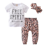 Summer Newborn Infant Baby Girl Clothes Daddy is my Hero Short Sleeve T-shirt Tops+Pants+Headband Toddler Outfits Set