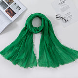 Muslim Women Crinkle Hijab Scarf Soft Solid Cotton Head ScarvesTurban Shawls and Wraps hijab femme musulman kopftuch