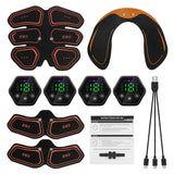 EMS Abdominal Muscle Stimulator Hip Trainer Toner USB Abs Fitness Training Gear Machine Home Gym Weight Loss Body Slimming
