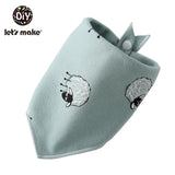 Let's Make Baby Stuff Bibs & Burp Cloths 1pc Cotton Bib Cartoon Silicone Teether BPA Free Baby Things Feeding Baberos Burp Cloth