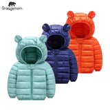 Cute 1- 5y baby girls jacket kids boys Light down coats with ear hoodie spring girl clothes infant children's clothing  for boys