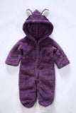 0-12M Autumn Winter Newborn Rompers Baby Fleece Jumpsuit Hoodies Jumpsuit Baby Girls Boys Romper Newborn Toddle Baby Overalls - shopwishi 