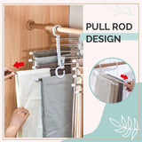 5 in 1 Pant Rack Hanger for Clothes Organizer Multifunction Shelves Closet Storage Organizer StainlessSteel Folding clothes hang