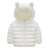 Cute 1- 5y baby girls jacket kids boys Light down coats with ear hoodie spring girl clothes infant children's clothing  for boys
